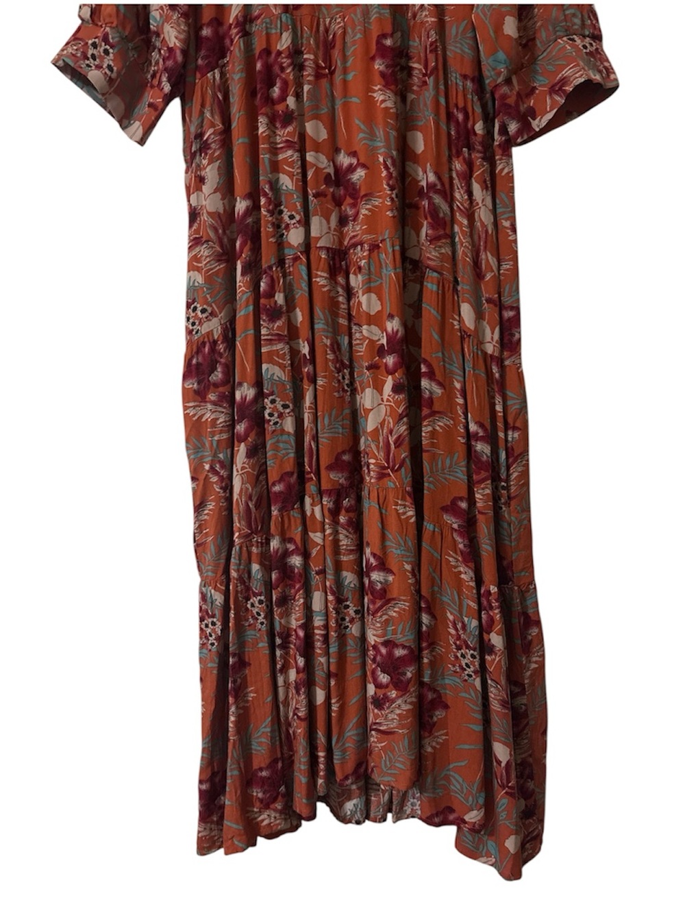Natural Life Rebecca Tiered Midi Dress in Rust / Orange Sz Large NWOT - Picture 8 of 10